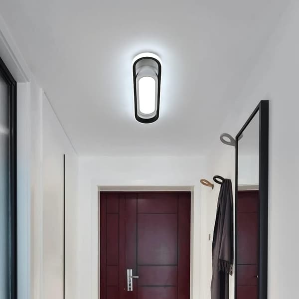 Modern LED Ceiling Light, 24W 1800 Lumen Rectangular Ceiling Lamp, White Ceiling Light for Living Room, Bedroom, Kitchen, Hallway, Studio
