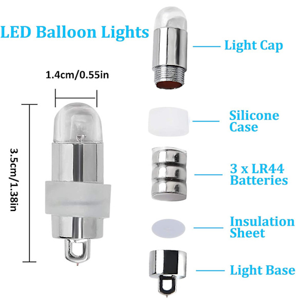 30 kpl Led-valoja, Mini paristoilla toimivat Led-juhlavalot paperilyhtyihin, kukkakoristeluun, sisä- ja ulkokäyttöön, terassille, seppeleelle, puutarhaan, häihin, juhliin Multicolor