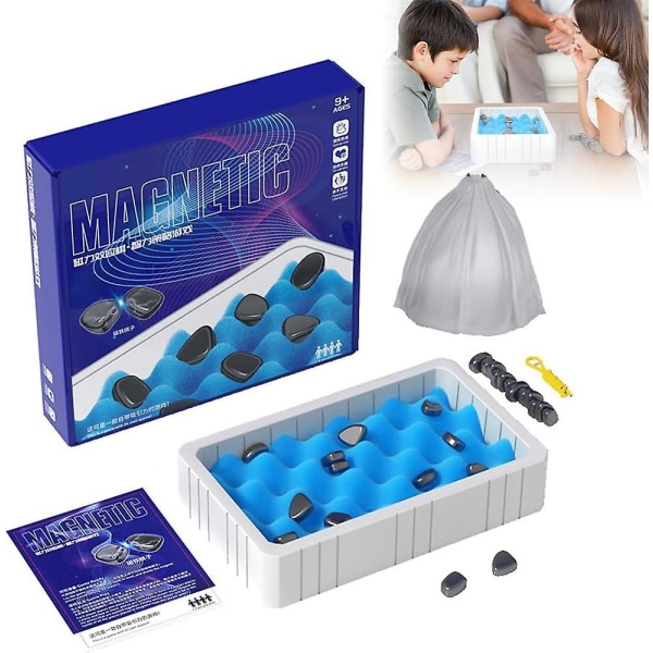 Magnetisk sjakkspill, 2024 New Magnet Stone brettspillstrategispill, morsomt bordmagnetspill for barn Voksne Familiefestspill
