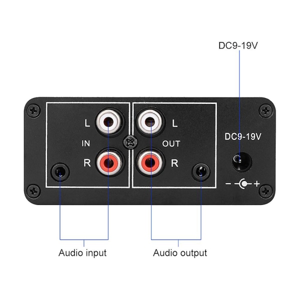 Au-10x Ne5532 Audio Signal Forforstærker Hovedtelefonforstærkerkort Gain 20db Rca 3.5mm Volumenkontrol Tone