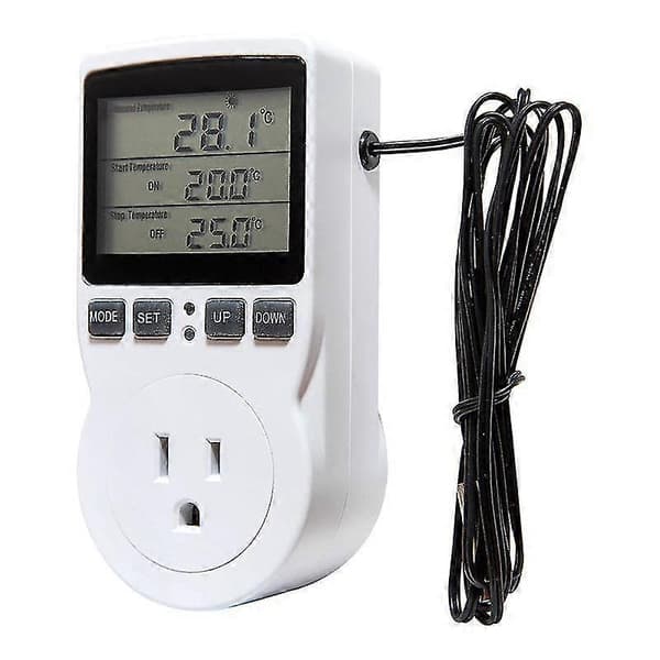 Digital temperaturkontroller strømkontakt med timer, EU-plugg US