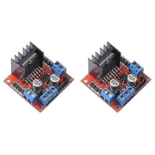 2-pack L298N Motordrivrutin Kontrollerkort Modul Dubbel H-brygga DC Stepper för Ar-Duino Elektriskt Projekt