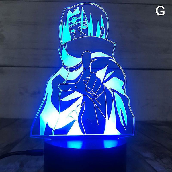 3D-yövalot Naruto Team Uzumaki Naruto Sasuke Sakura -hahmo LED-yölamppu G