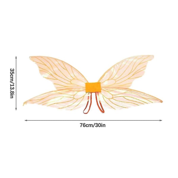 Fairy Wings aikuisille Pue Sparkling Sheer Wings -enkelin siivet lapsille Tytöt Naiset Orange