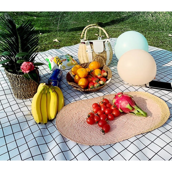 Picknickfilt Vattentät Campingfilt Resefilt Strandfilt White