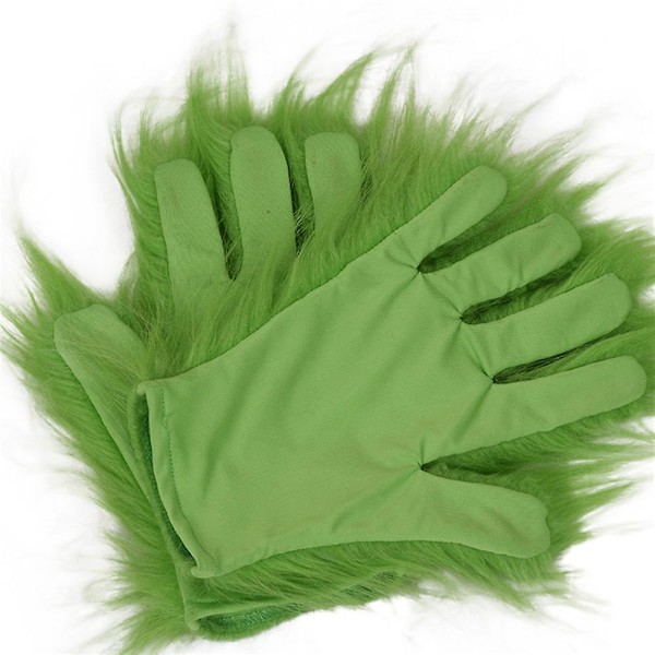 Voksne Børns Julefest The Grinch Plys Handsker Grøn Monster Cosplay Rekvisitter Adult