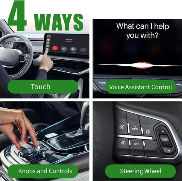 Trådlös CarPlay & Android Auto-adapter, 2-i-1 trådlös CarPlay-adapter med USB C/A, Plug and Play, stöder