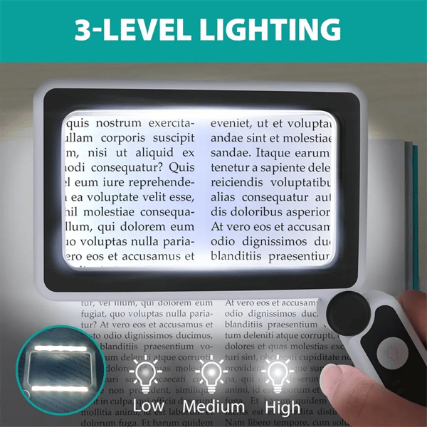4X Large Magnifying Glass with Light for Reading Illuminated Magnifier with 10 LED Foldable Handheld Magnifiers for Seniors