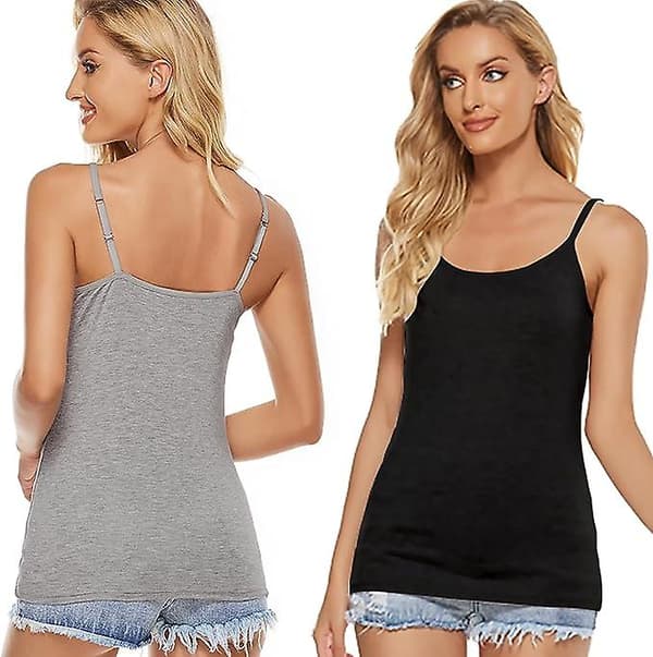 5 stk. Basic Camisole Justerbar Camisole Spaghetti Strap Tank Top til Kvinder og Piger (large