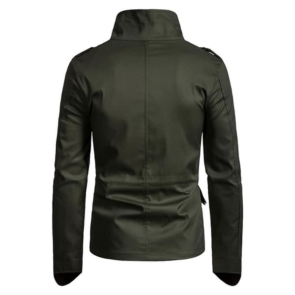 Allthemen Herre Solid Efterår Lapel Casual Jakke Army Green M