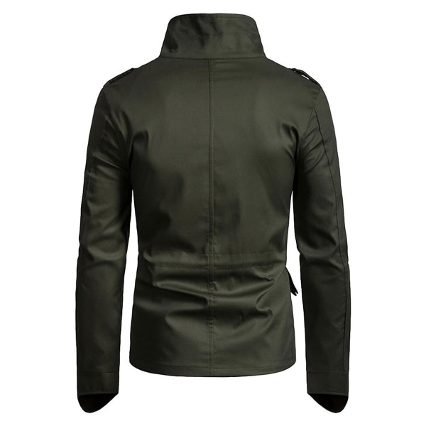 Allthemen Miesten Yksivärinen Syksyinen Reversin Casual Takki Army Green XL