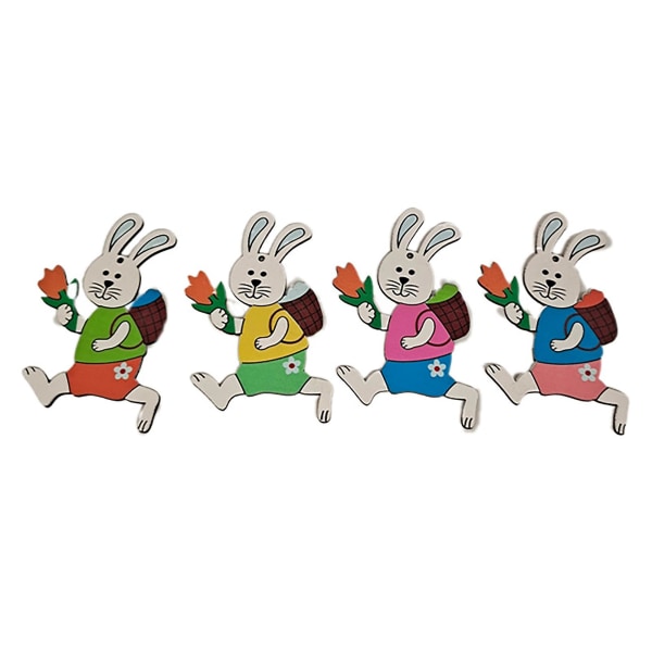 10 stk påskehengende fargerik hjemmedekor påske tegneserie kanin egg dekorasjon til fest 8