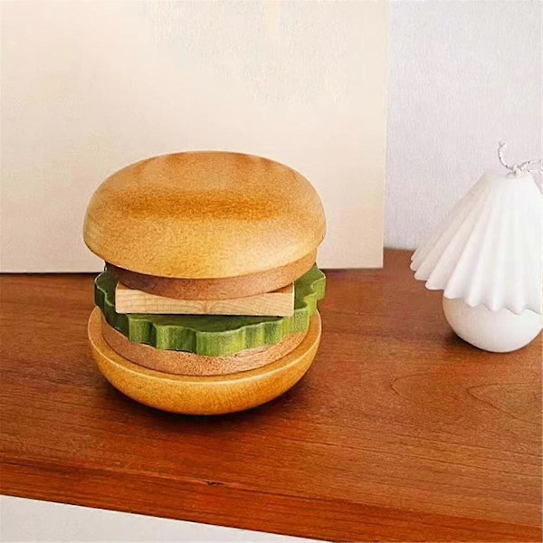 Tre Hamburg Coaster Sett, Solid Tre Tekoppbrett for Snacks, Desserter, Anti-skli, Isolert Burger S