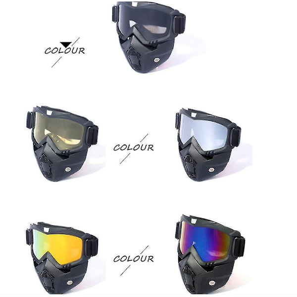 Ski- og snowboardmaske, snøscooterbriller, sikkerhetsbriller Gold lenses