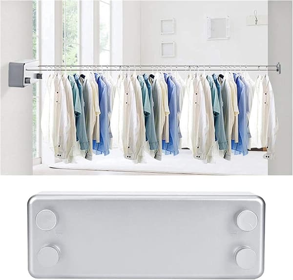 Silver Indoor/Outdoor Retractable Clothesline - Extra Strong, 2 x 4