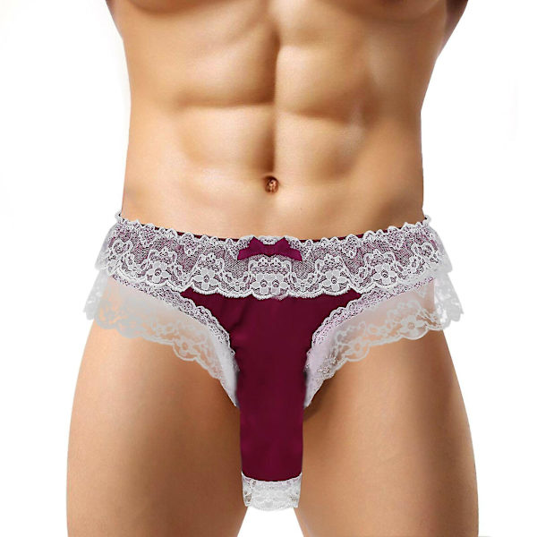 Herre Åpen Front Thong Terracotta XL