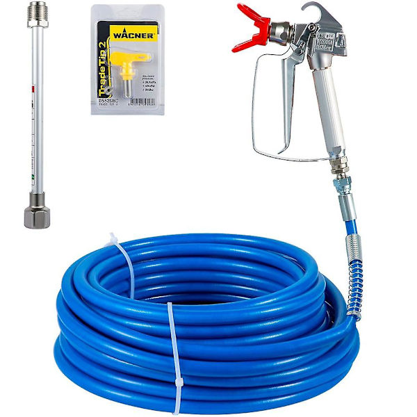 Airless Malersprøjte Sprøjtepistol Og 50ft/15m Slange Sæt Med 517 Tip 3600psi