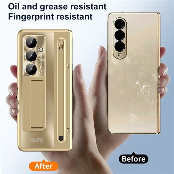 Mobile Case for Galaxy Z Fold7 with Screen Protector and Stylus Hinge - Gold Guld 56