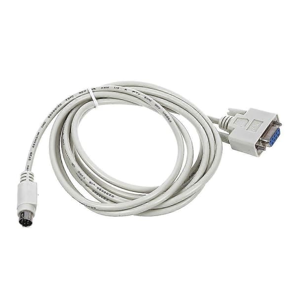 DB9P til 8P Mini Din RS232 Downloadkabel Hvid 2,5 m til PLC DVP-EH
