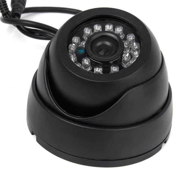 Svart övervakningskamera 1/3" Cmos 700tvl 24 Led Ir Cut 3,6 mm Säkerhet Indoor Dome Cctv Camera