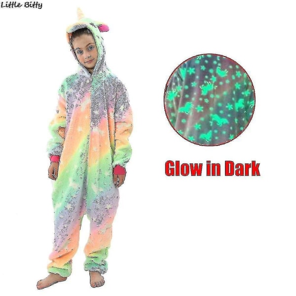 Teenagere Piger Unicorn Pyjamas 4 6 8 10 12 Years Kids Kigurumi Pyjamas Glow In The Dark Unicorn Onesie Kigurumi Kids La74 8t height 115-124cm