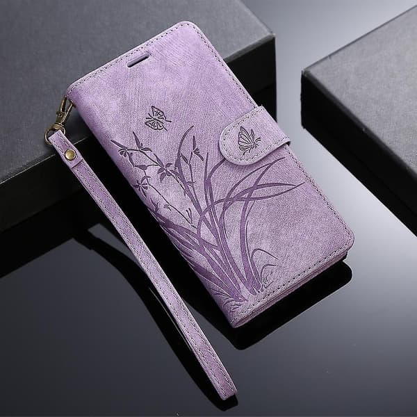 Orkidé Läderfodral för iPhone 7 / 8 / SE 2022 Purple