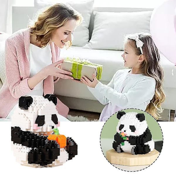 Panda Byggklossar Sött Tecknat Set Pedagogisk Leksak Kompatibel med Barn Pojkar Flickor Flower