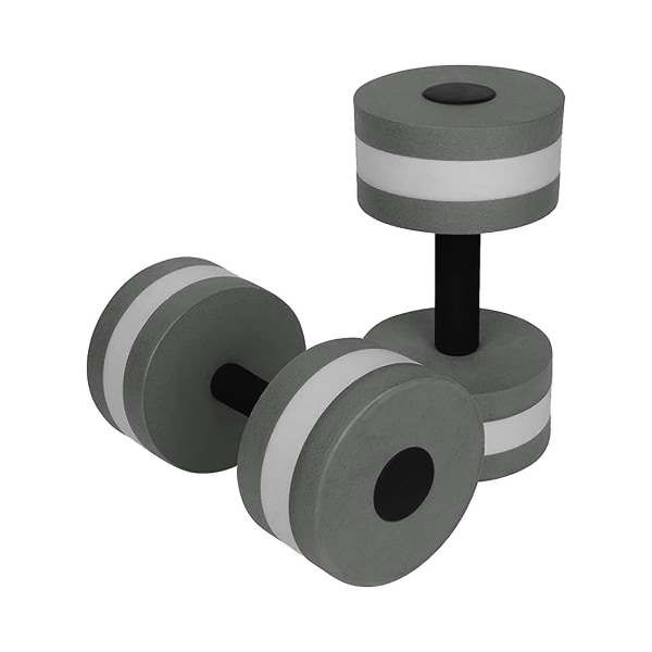 Mardi Gras 2024 1 Par Aqua Fitness Hantlar Skum Dumbbells Hand Barer Pool Resistance Träning Gray