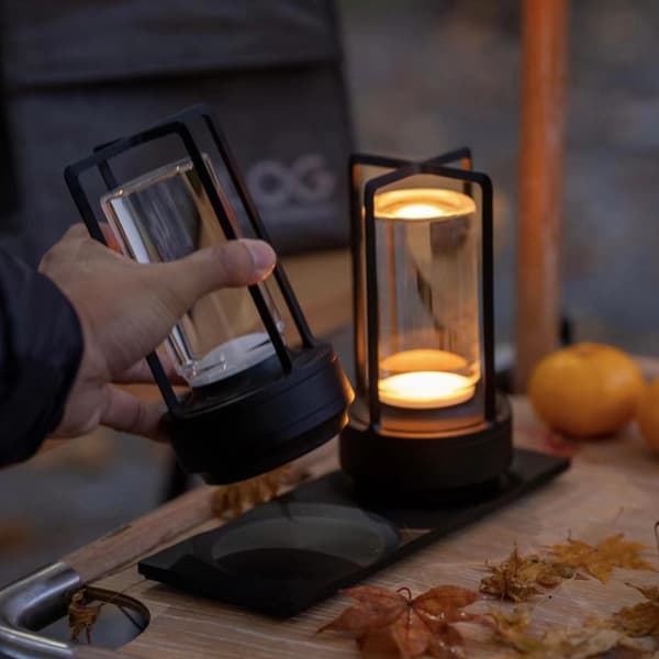 Dimmable Table Lamp Rechargeable Night Light Desk Lamp for Home Hotel Bar Restaurant silver