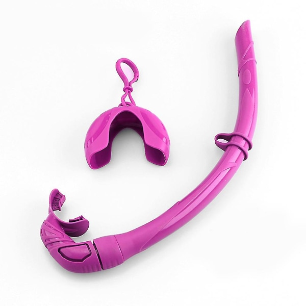 Silikon sammenleggbar snorkel med kompakt oppbevaringsveske Kvinner Menn Roll Up Snorkel Våt pusterør for snorkling Rose