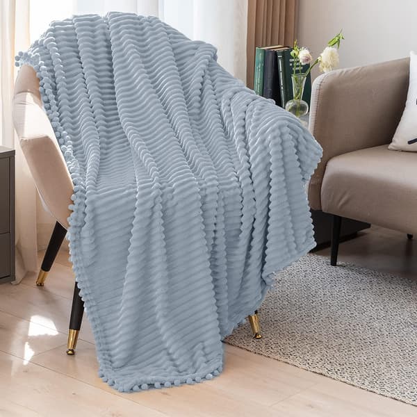 Fleece Blanket Twin Size - 51x59, Grey - Soft, Plush, Fluffy, Fuzzy