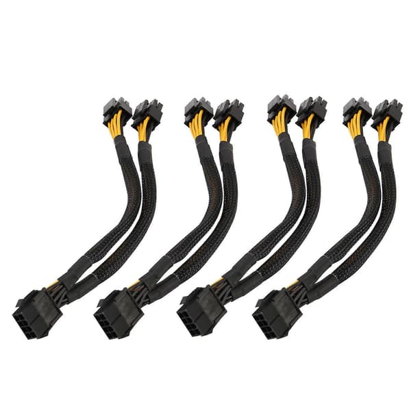 4 stk. CPU 8-bens splitter ATX CPU 8-bens hun til dobbelt 8(4+4) bens han EPS 12V til bundkortstrøm As Shown