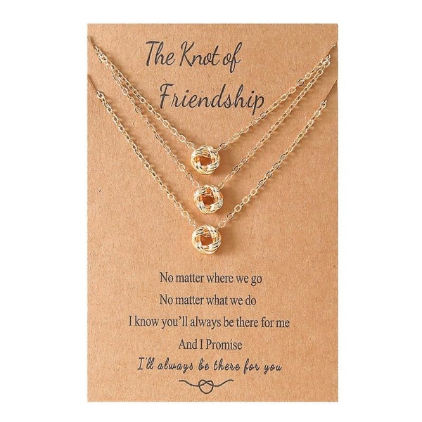 Best Friend Knot Halsband Perfekt födelsedagspresent för långväga vänner Gold 3