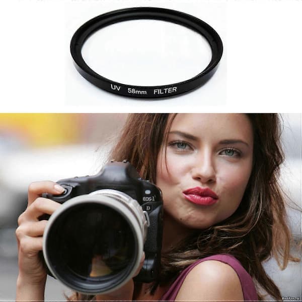 UV Filter 58mm Linsebeskyttelse til Kamera Filter 500D 1000D Black