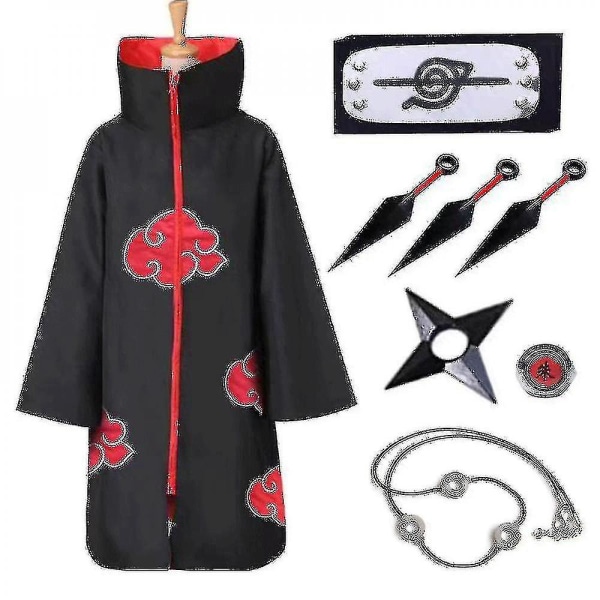 Naruto Akatsuki Cloak Anime   Costume Kit Itachi Robe Halloween   Long Cape