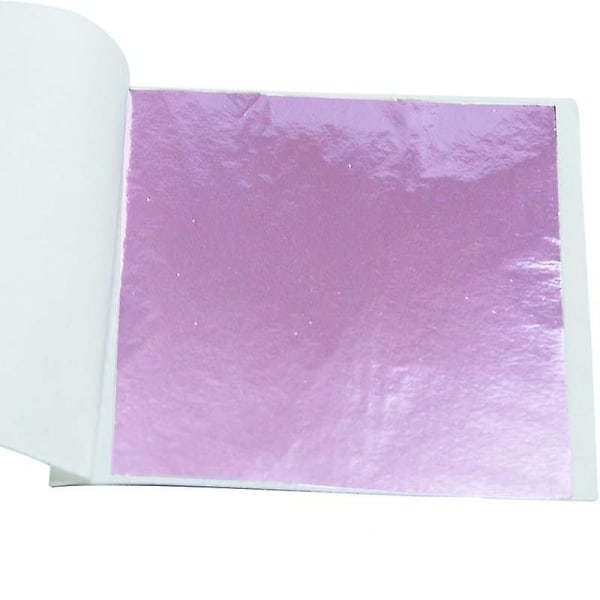 100 kpl 24k kultaisia ​​lehtiarkkeja taidekäsitöihin Design kullattu kehystysromu tee-se-itse-kakun koristeluun Light Purple