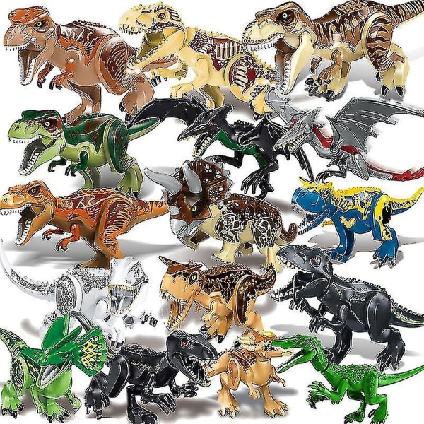 1 stk Jurassic Big Size Dinosaur byggeklosser T-rex Quetzalcoatlus Baryonyx Actionfigurer Barneleker Gaver T-Rex green