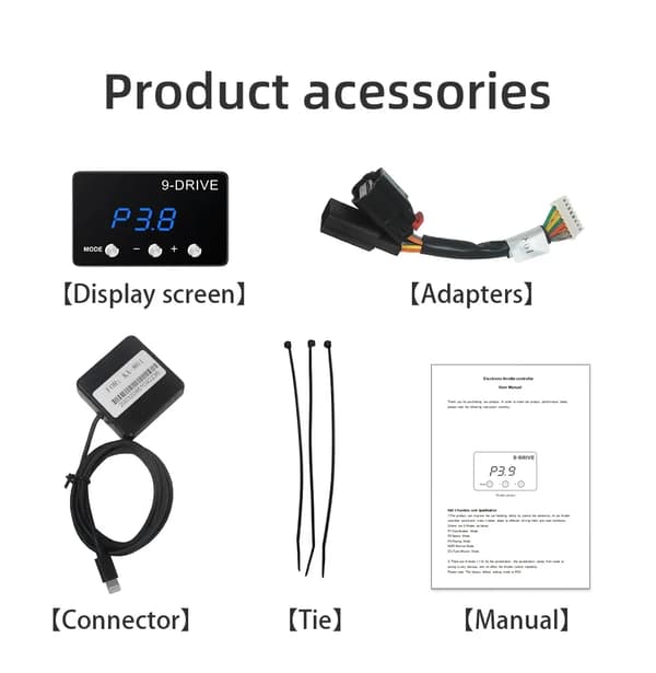 9 Drive 5 Modes Digital Car Throttle Response Controller Racing Accelerator Potent Car Pedal Booster Electronics Accessories