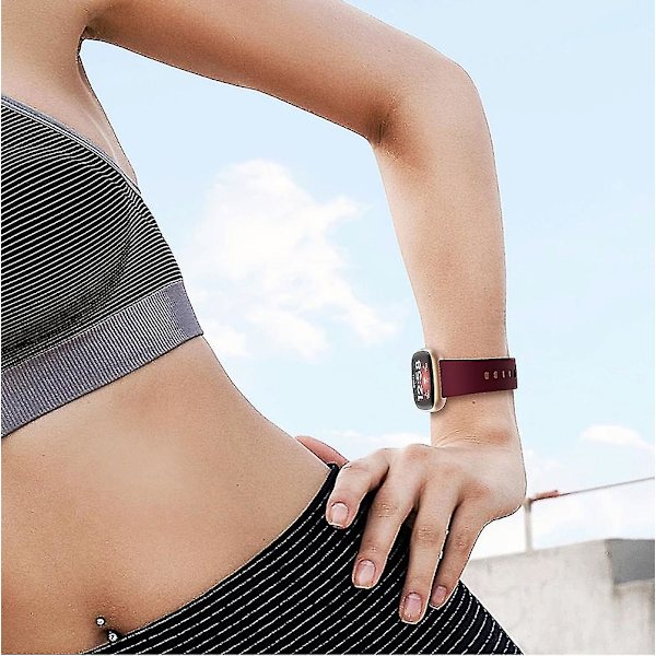 Silicone Urrem til Fitbit Versa 3 Wine Red