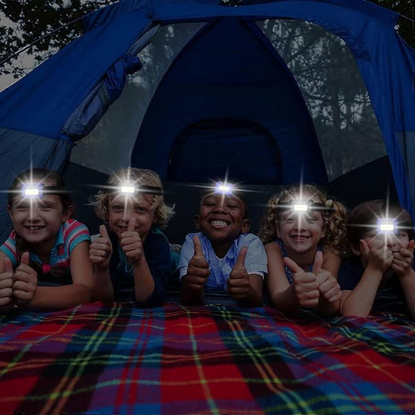 30 stk. LED-hodelykt for voksne og barn, utendørs hodelykter med justerbart hodebånd blue  black