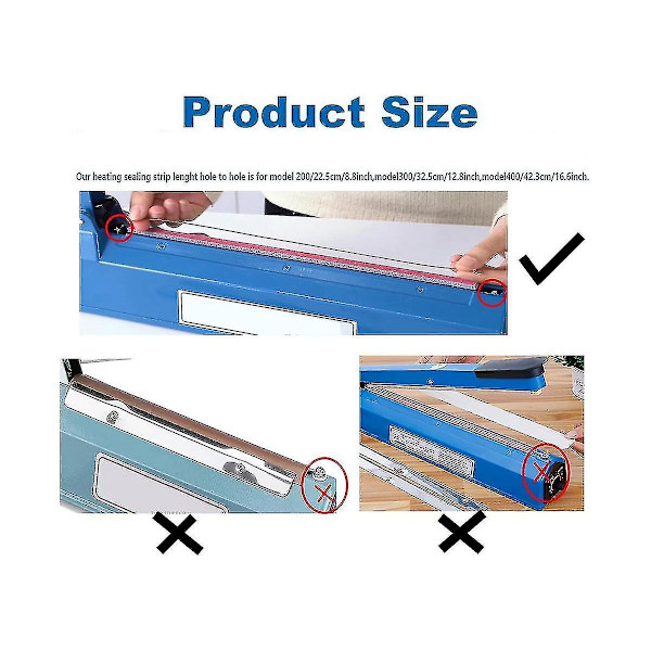 Impulsforsegler Reservedele 12 Tommer - 2 Mm Varmeforseglingstrimler Bånd Forsegler Reserveelementer 6 -xx