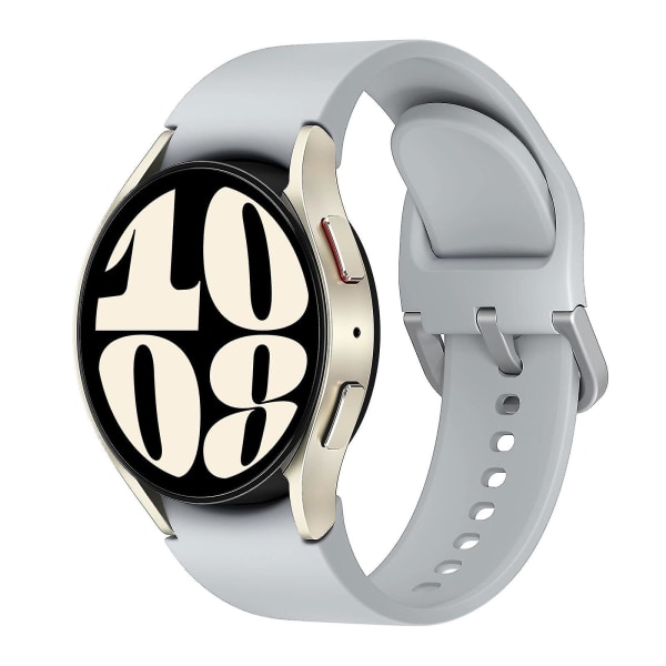 For Samsung Galaxy Watch6 40 / 44 mm / Watch6 Classic 43 / 47 mm Silikon klokkerem erstatningsklokkerem Silver
