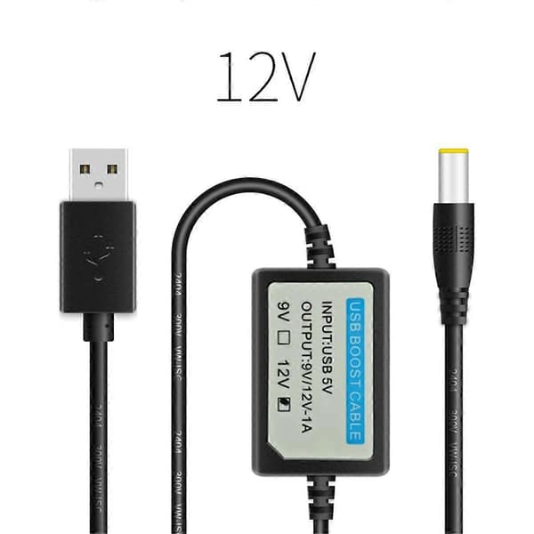 USB Opladnings Strøm Boost Kabel DC 5V til 12V 1A Step UP Konverter Adapter USB Kabel med Boost Komponent As Shown