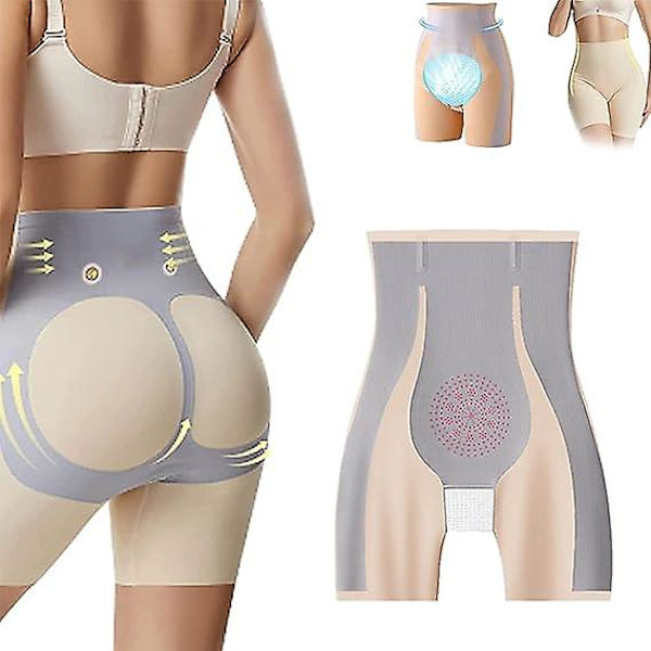 Høytaljede Bukse med Magekontroll, Kvinners Kroppformerende Fibergjenoppretting Formering Sømløs Høytaljede Mage Kroppsshapewear Khaki 1pcs XL