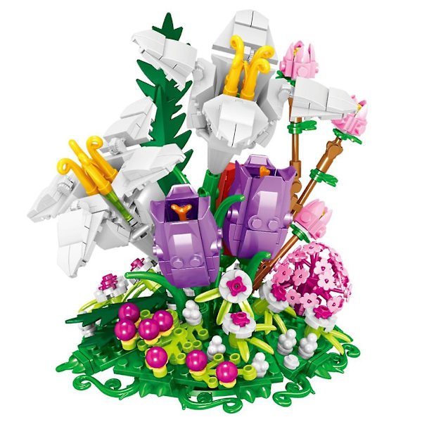 2022 Urban Creative Odödliga Blommor Sukkulenter Mni Byggklossar Byggklossar Diy Moc Montering Leksak Flickpresent