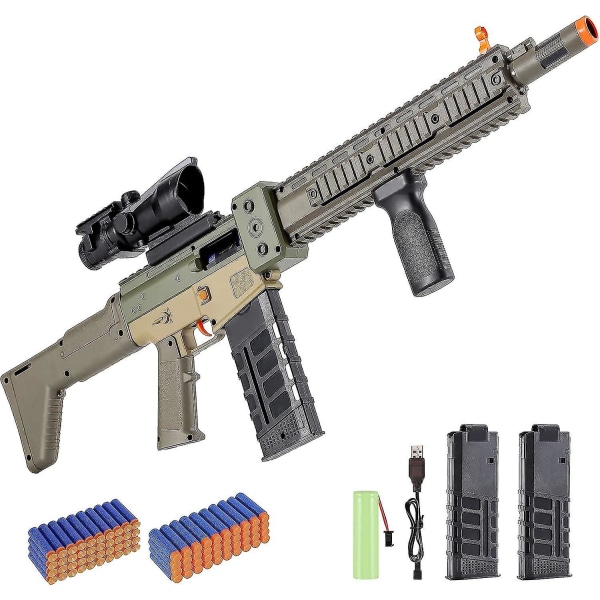 Realistisk legetøjspistol til Nerf Guns Dart Automatisk snigskytteriffel med skop Army green