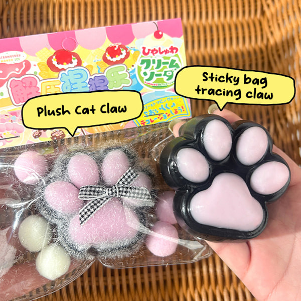 Kissan tassu Mochi Taba Squishy Fidget -lelu Kissan tassu Hidas palautus Stre A4