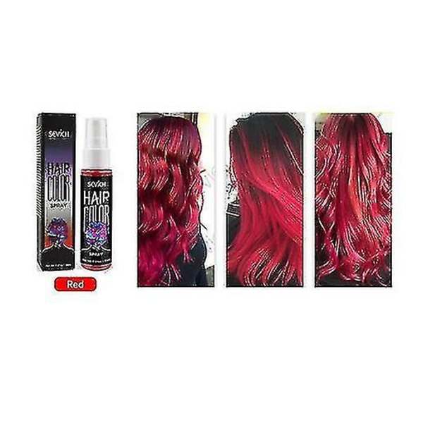 30ml 5-färgad flytande spray tillfällig hårfärg Unisex hårfärgning direkt Red