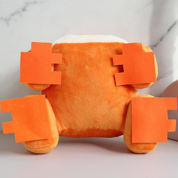 Minecraft Groddekudde Fylld Djurdocka Plyschleksaker för Barn Pojkar Flickor Orange