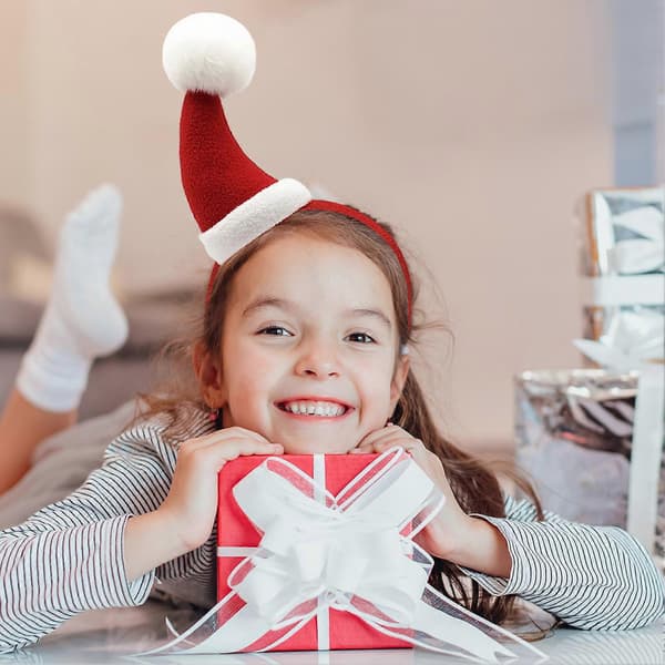 Plysj Hårbånd Festlig Julelue Gevir Hårbånd Fleksibel Julehodeplagg for Barn Voksne Julepynt White